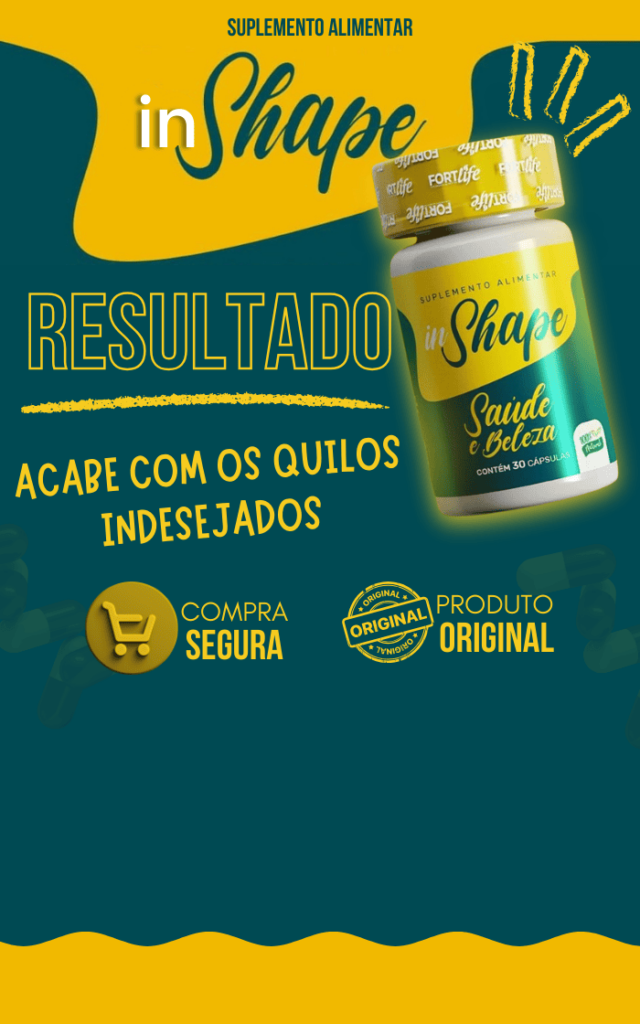 InShape Saúde e Beleza, com 30 cápsulas. Destaque para benefícios como produto original e compra segura.