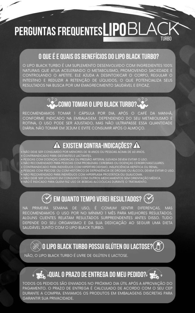 Perguntas frequentes sobre Lipo Black Turbo