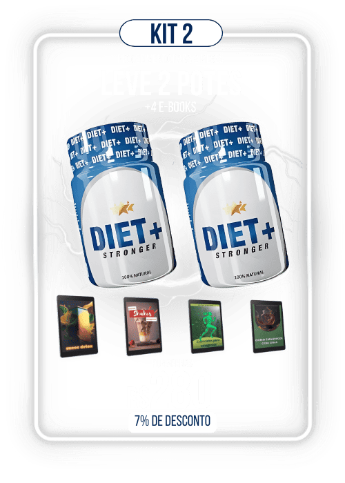 Kit 2 do Diet+ Stronger com 2 potes e 4 e-books por R$ 280.