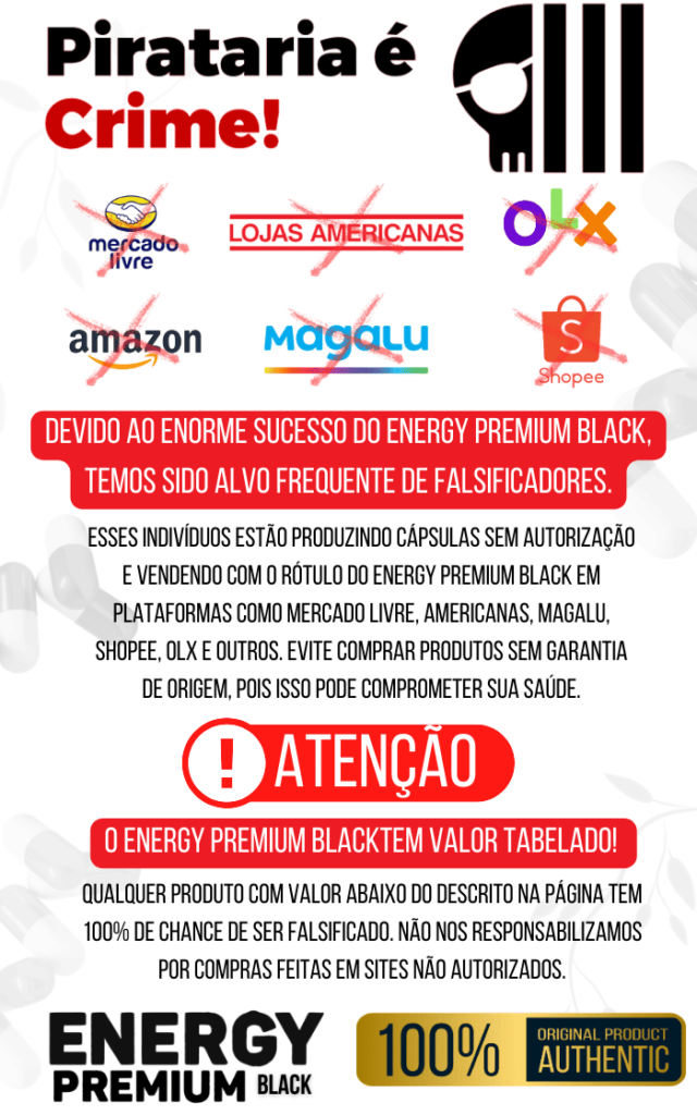 Alerta sobre Falsificação Energy Premium Black - Pirataria é Crime