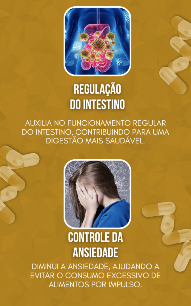 Gold Slim Caps - Regulação do Intestino e Controle da Ansiedade.