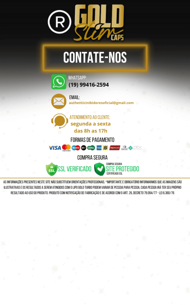 Contato Oficial Gold Slim Caps.