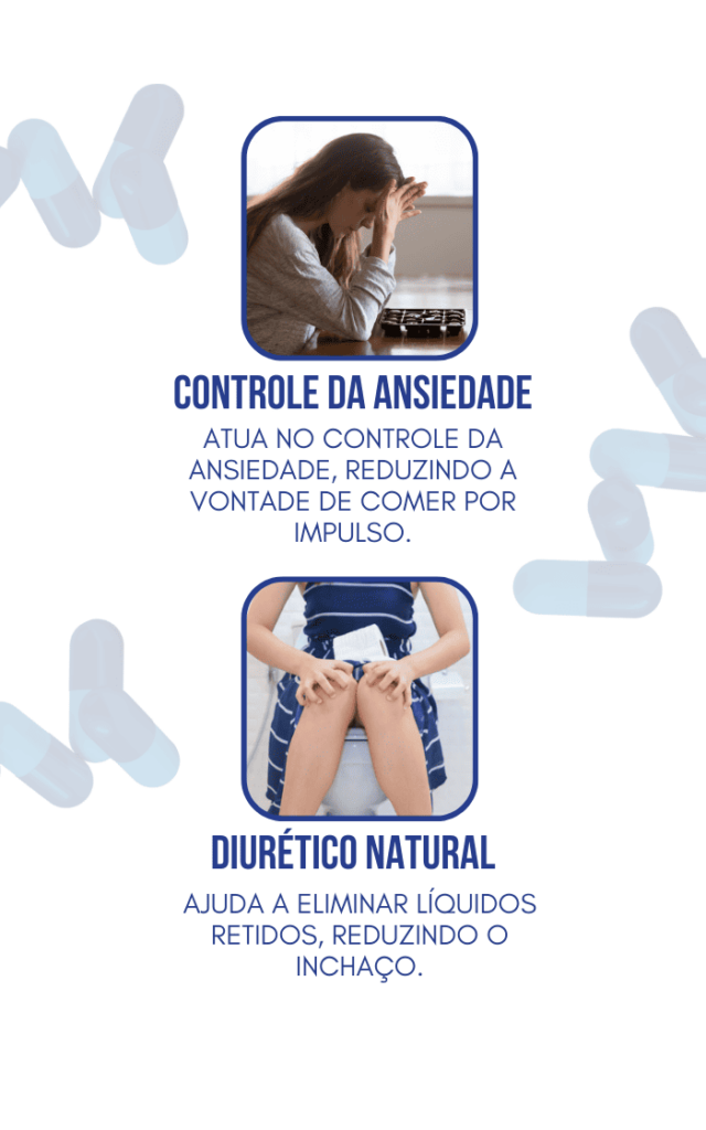 Ki-Fit Turbo destacando os benefícios de controle da ansiedade e efeito diurético natural.