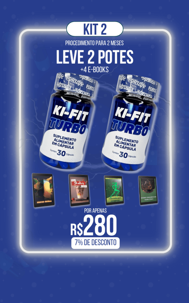 Kit 2 do suplemento Ki-Fit Turbo com 2 potes e 4 e-books por R$280.