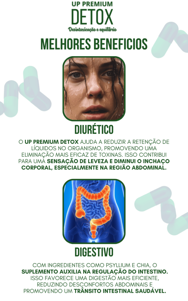 Benefícios do Up Premium Detox - Diurético e Digestivo