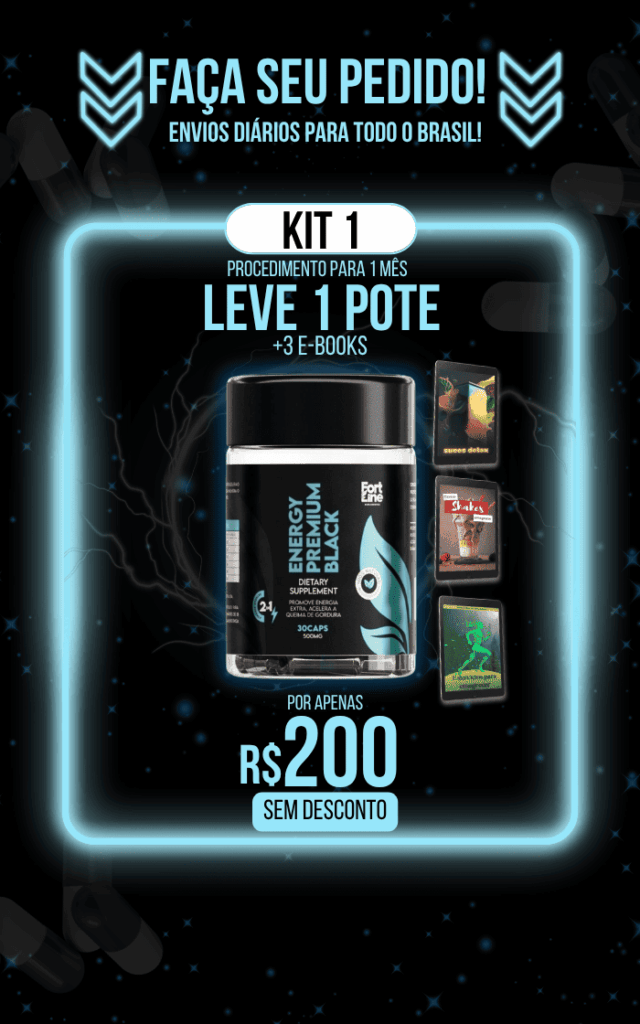 Energy Premium Black - Kit 1 com 1 pote e 3 e-books por R$200