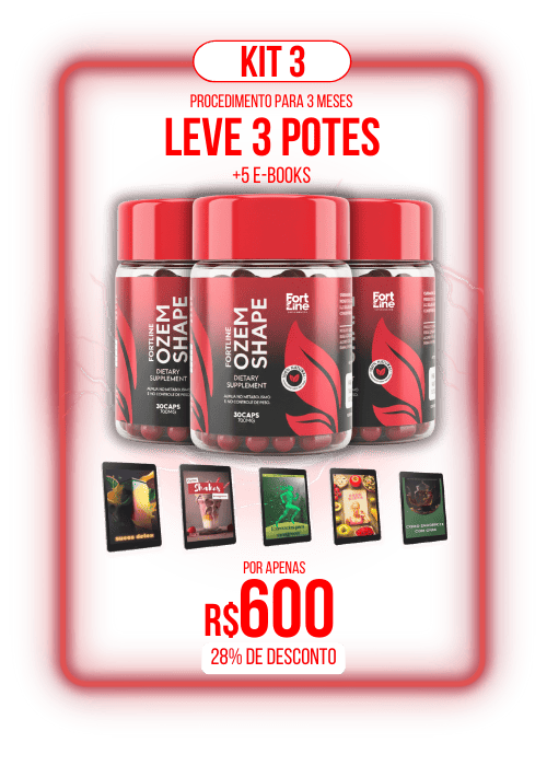 Kit 3 Ozem Shape com 3 potes e 5 e-books por R$600 com 28% de desconto