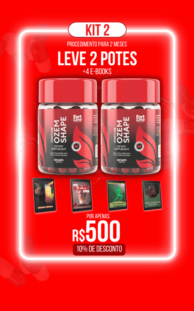 Kit 2 Ozem Shape com 2 potes e 4 e-books por R$500 com 10% de desconto
