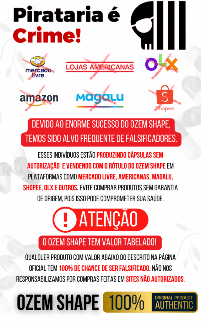 Alerta contra falsificação do Ozem Shape e pirataria em sites não autorizados
